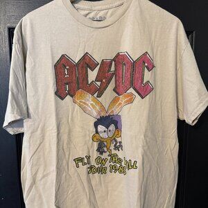 Vintage Men's ACDC Band Tshirt Cream Multi X Large